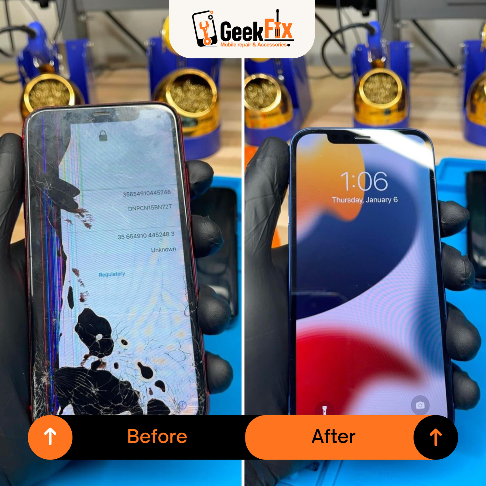 Professional iPhone screen replacement technician